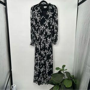 Calvin Klein black and white floral maxi dress size 8
